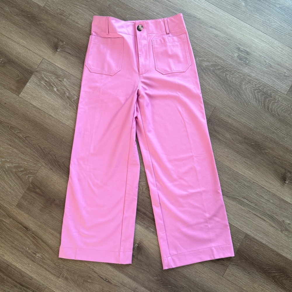 Maeve Anthropologie The Colette Faux Leather Pants Pink Size 28 (has flaws)